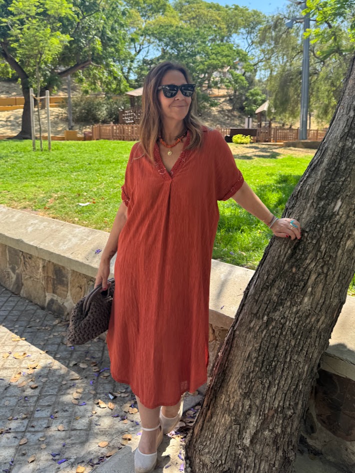 Vestido Paula teja