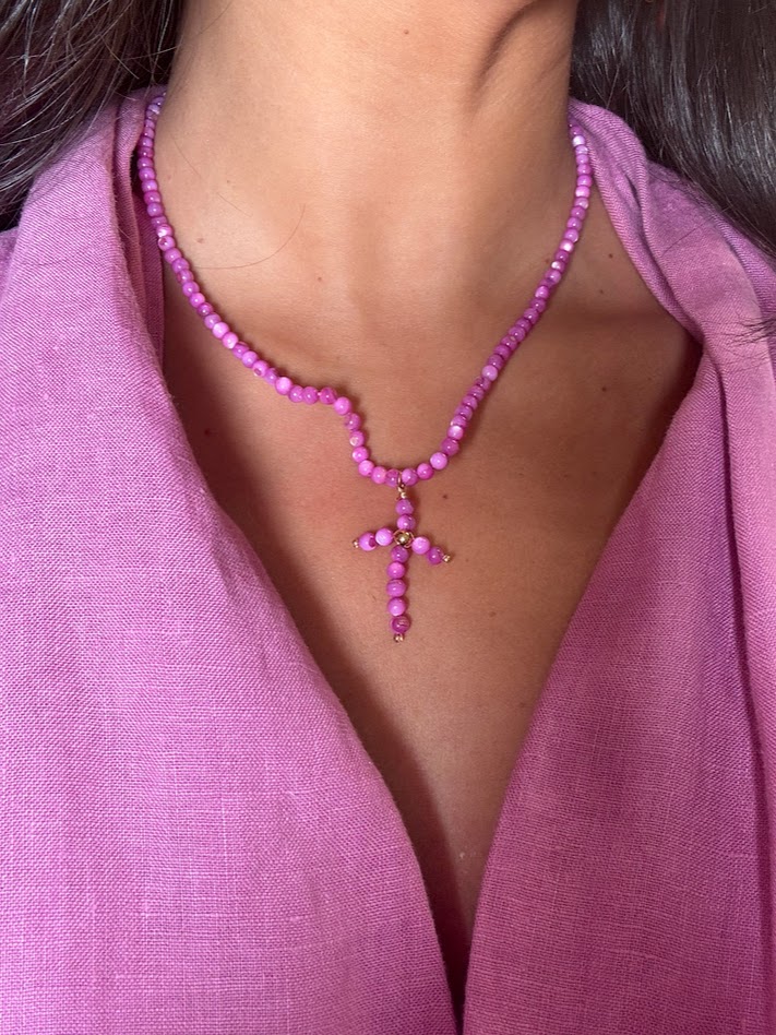 Collar cruz buganvilla