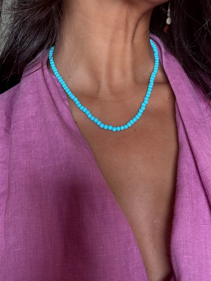 Collar bolas turquesa