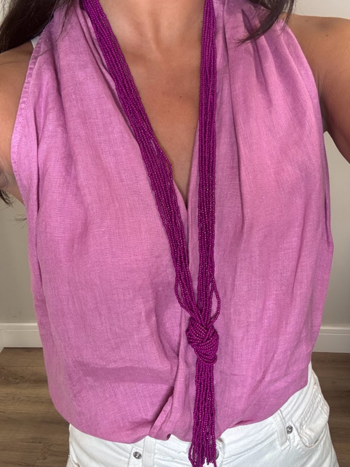 Collar nudo fucsia
