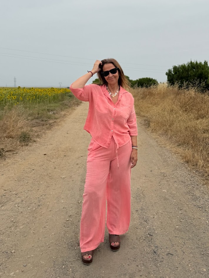 Camisa conjunto coral