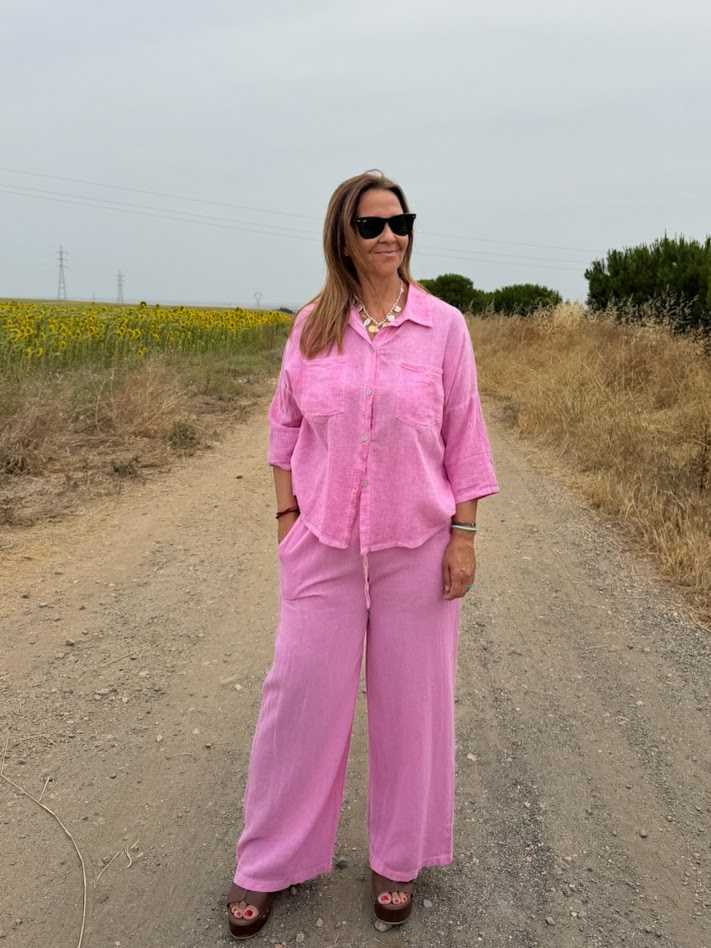 Camisa conjunto fucsia