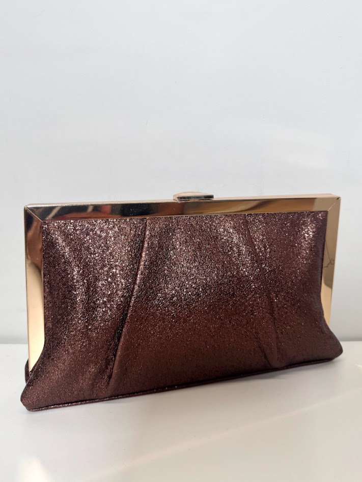 Cartera brillo marrón