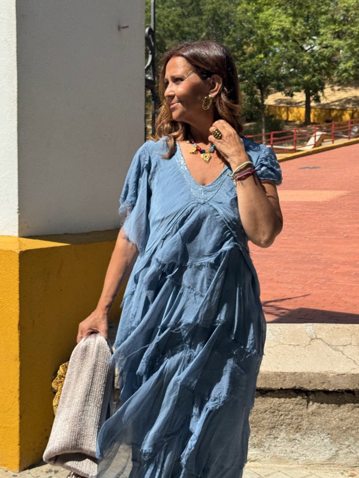 Vestido gasa azul