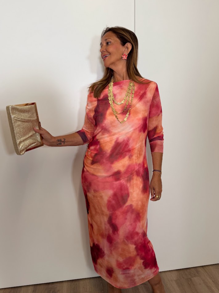 Vestido tul estampado