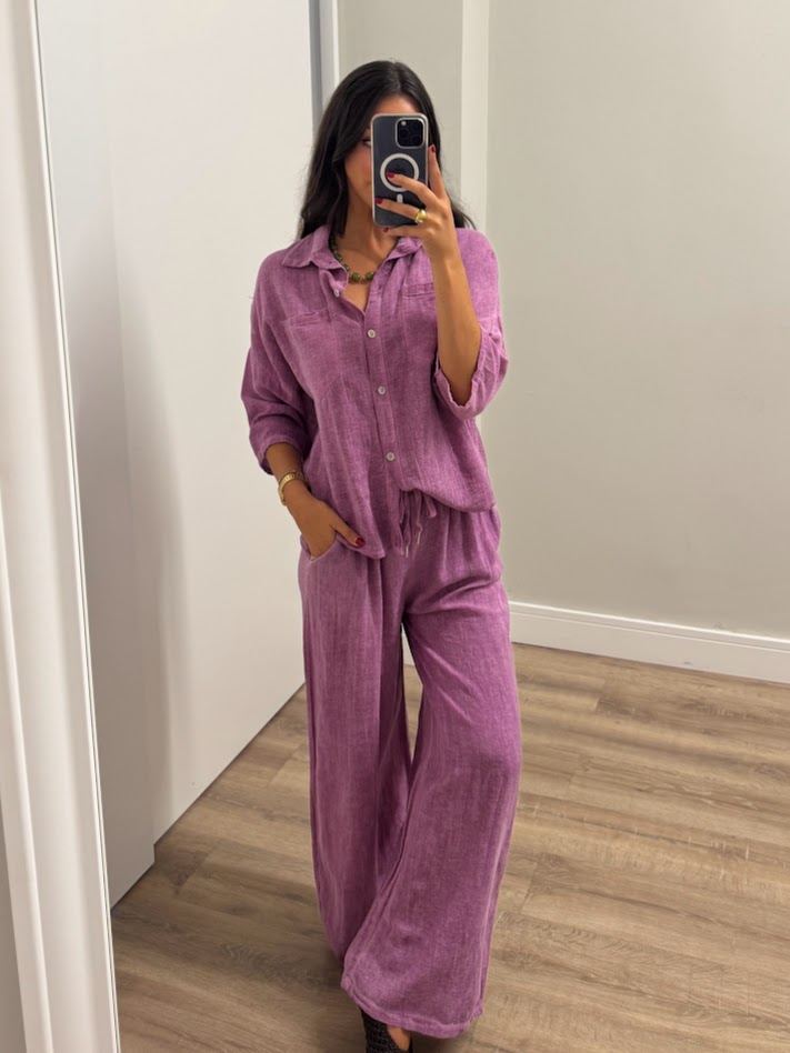 Pantalón conjunto malva