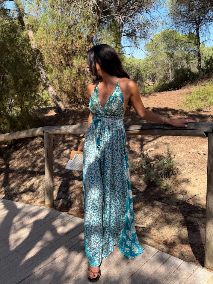 Vestido Santorini turquesa