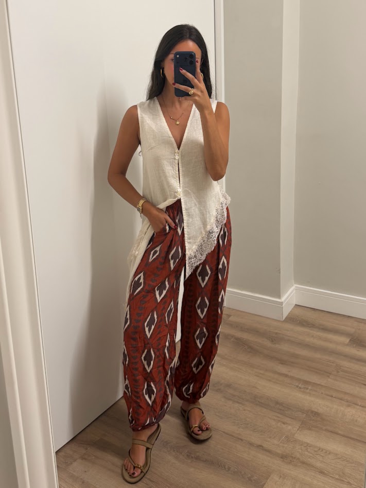 Pantalón bombacho Jade beige