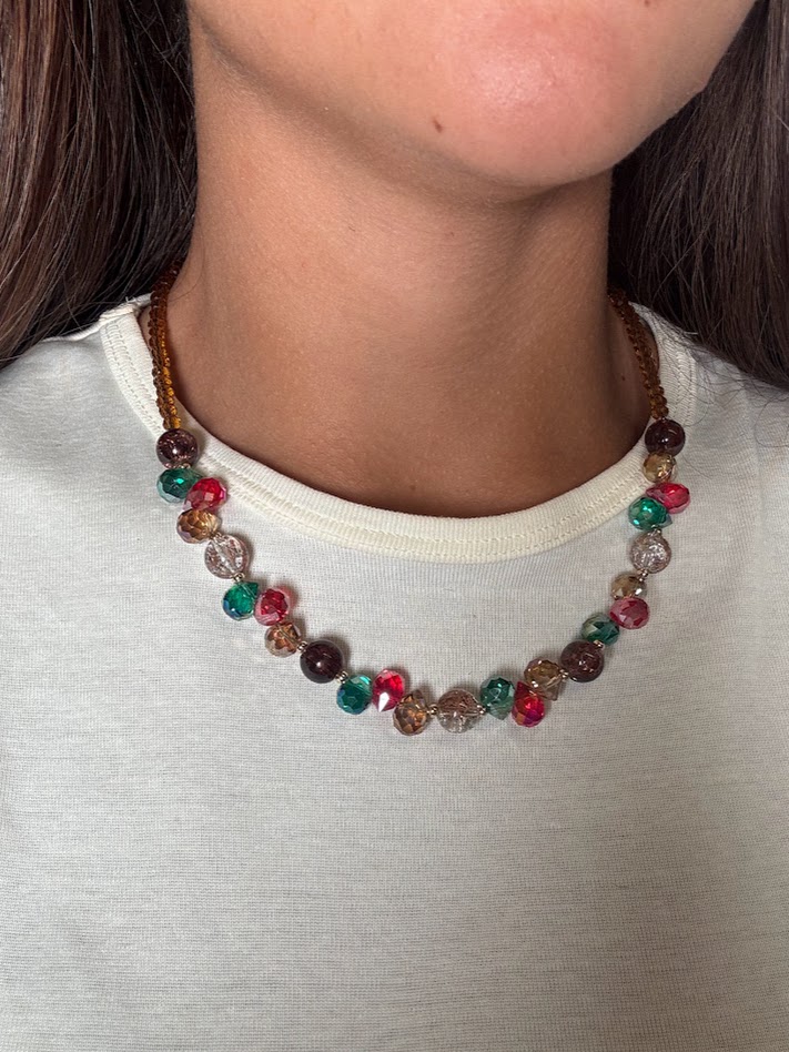 Collar brillo marrón