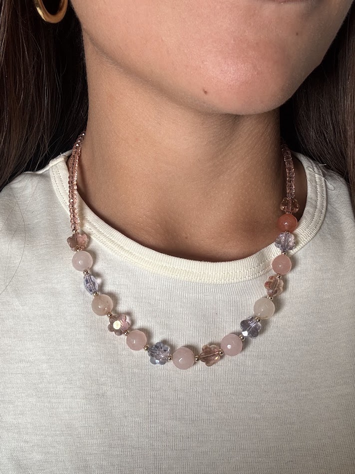Collar brillo rosa