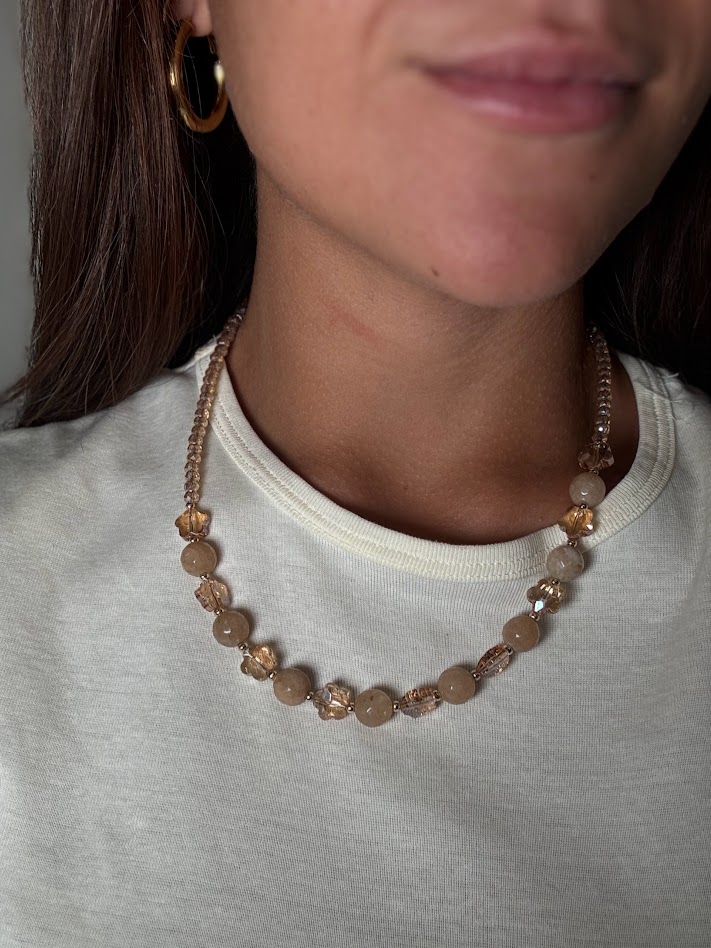 Collar Brillo beige