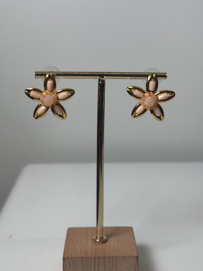 Pendientes flor detalle dorado