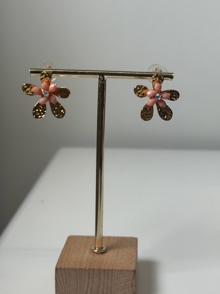 Pendientes margarita rosa