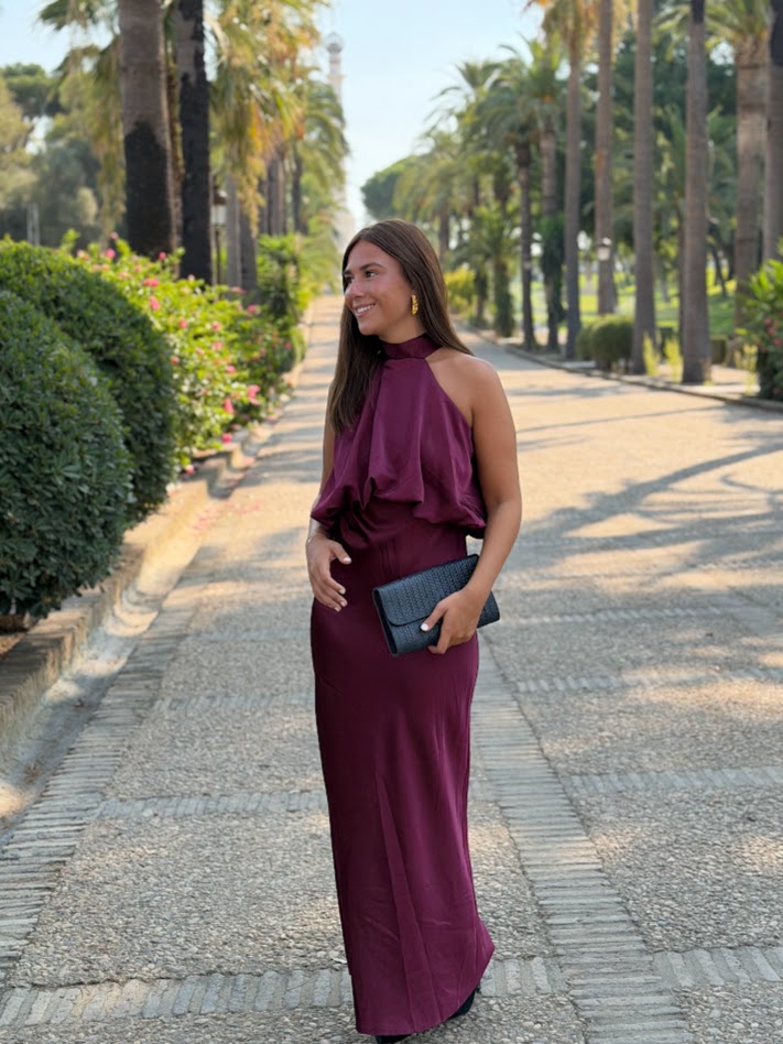 Vestido Lola burdeos