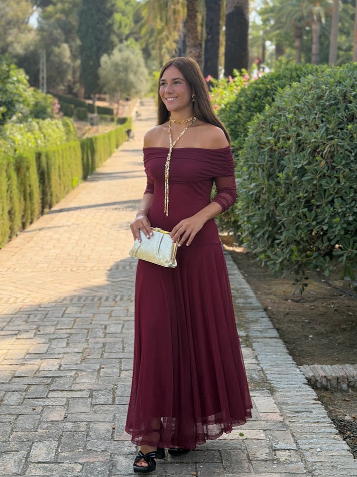 Vestido Alba burdeos