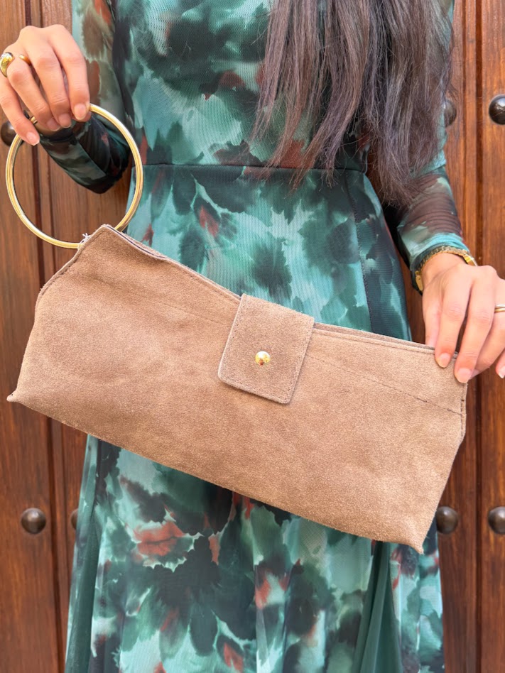Cartera beige aro