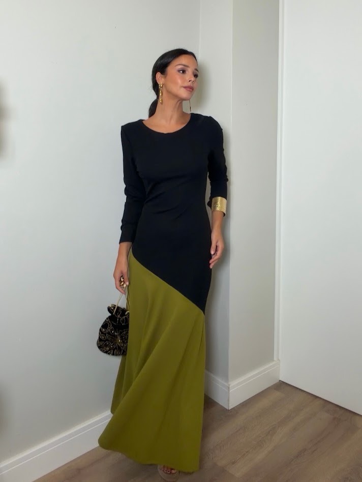 Vestido Andrea mangas pistacho