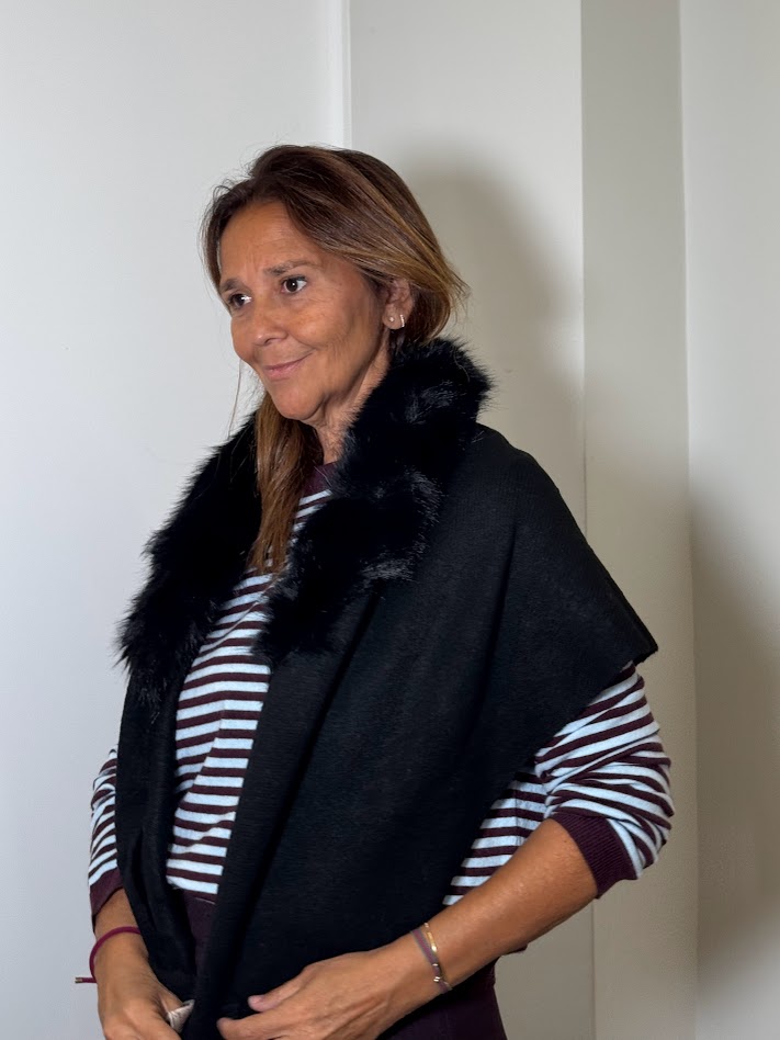 Poncho de pelo negro
