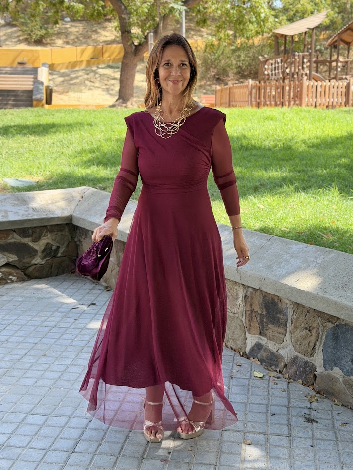 Vestido Serena burdeos