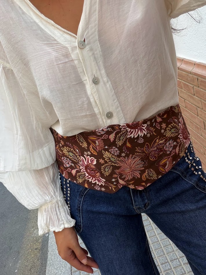 Fajín reversible marrón